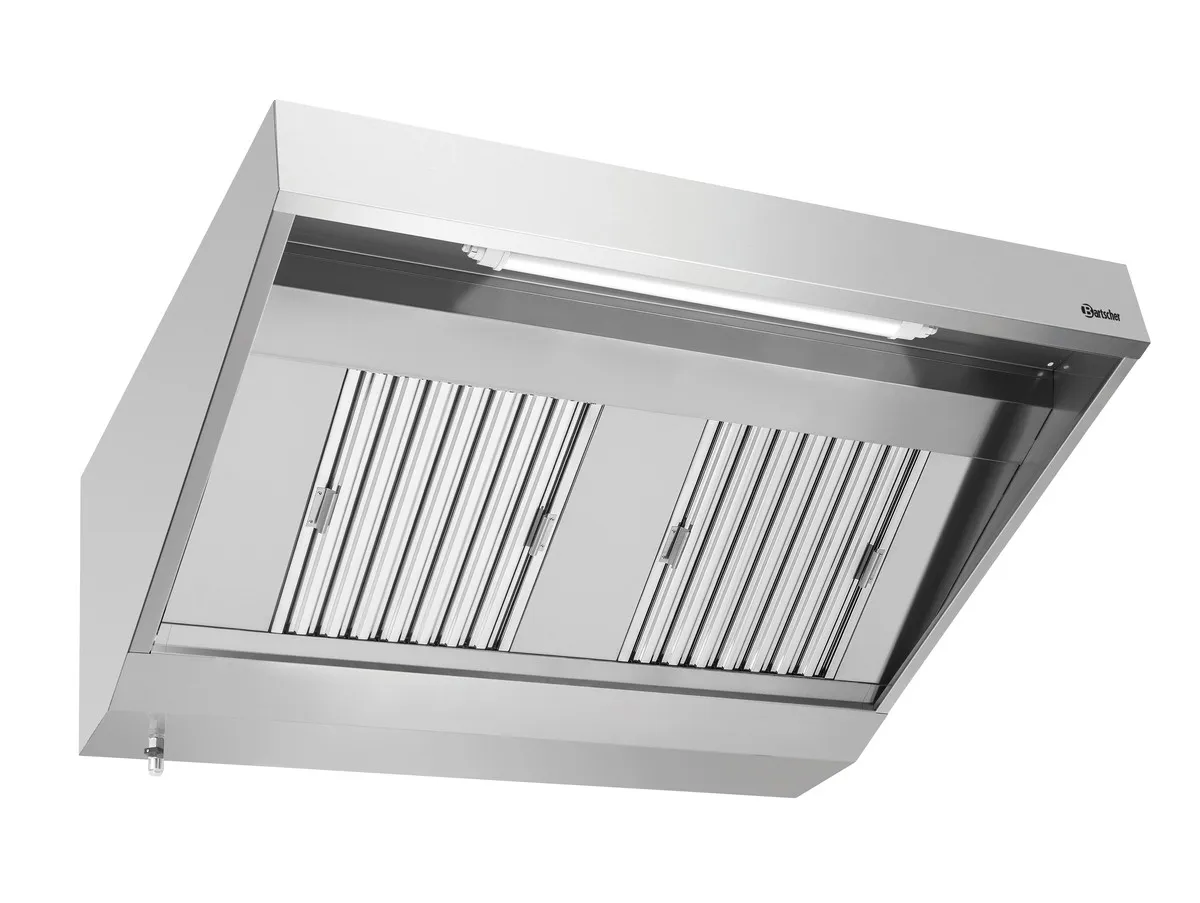 Hotte Murale avec Moteur et Eclairage - L 1400 x P 900 mm
