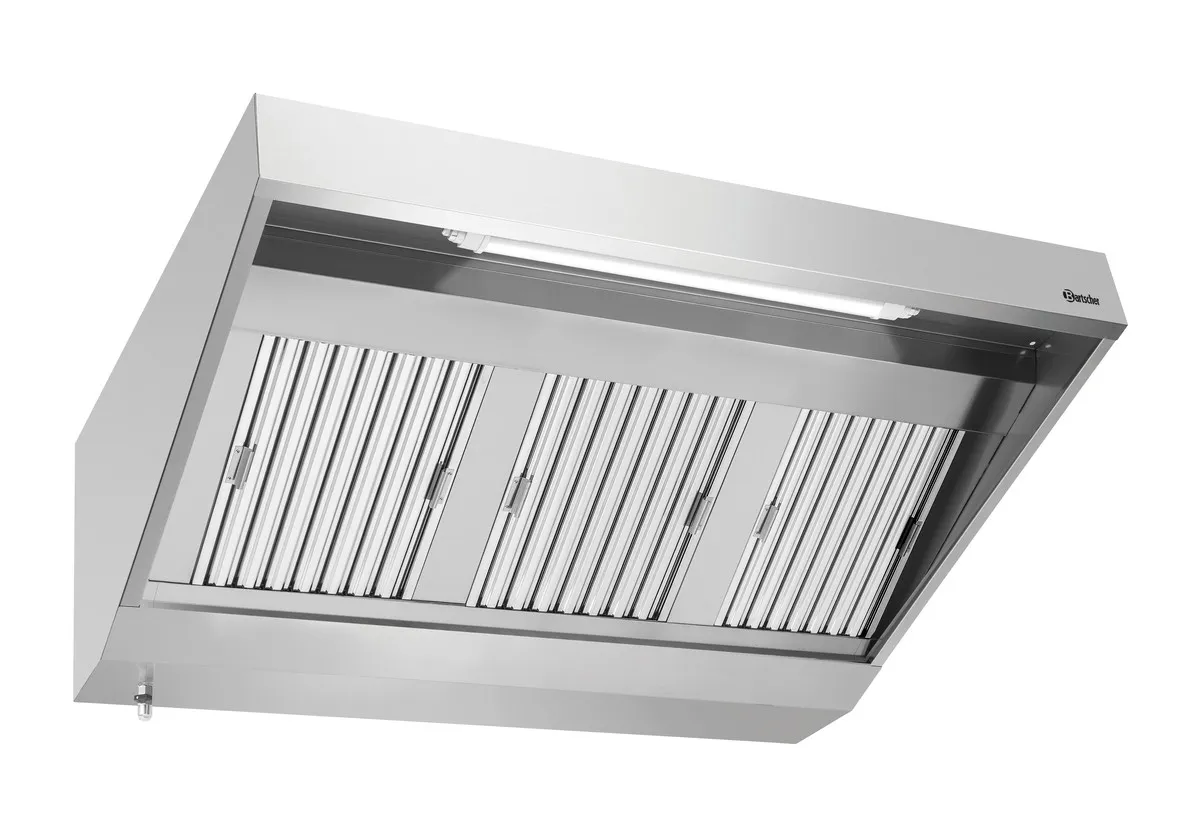 Hotte Murale avec Moteur et Eclairage - L 1500 x P 900 mm