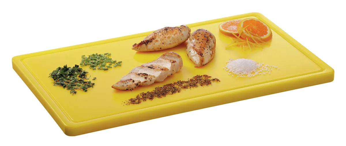 Planche à Découper 530 x 325 mm - Jaune - 20 mm d'Epaisseur