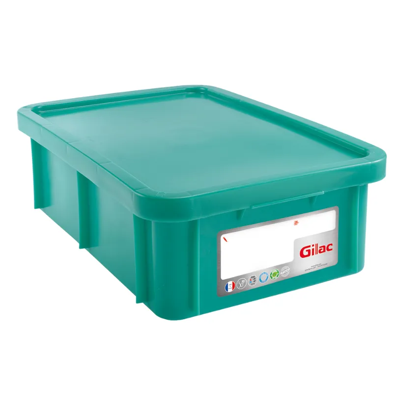 Bac Rectangulaire 25 L avec Couvercle HACCP - Vert