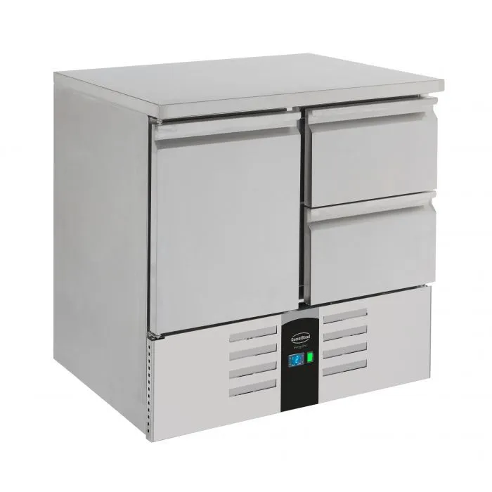 Table Réfrigérée Positive à 1 Porte et 2 Tiroirs - 257 L