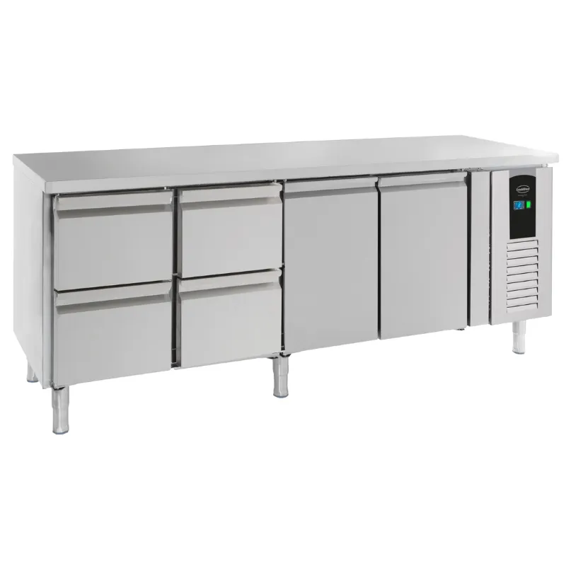 Table Réfrigérée Positive à 2 Portes et 4 Tiroirs Energy Line - 393 L