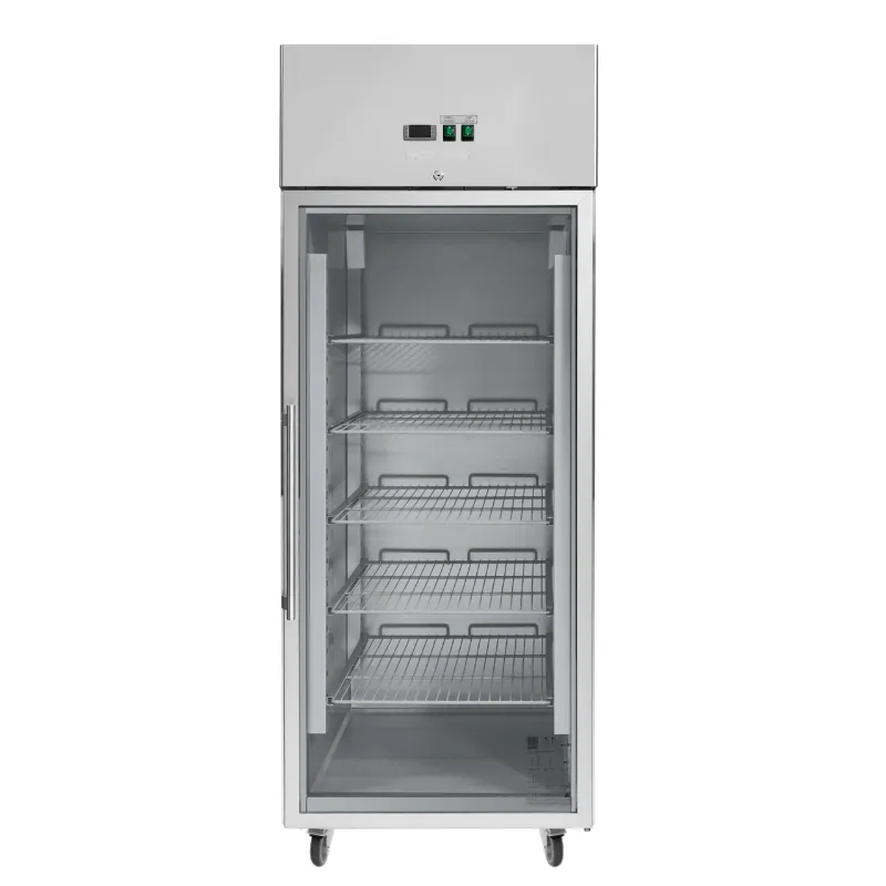 Armoire Réfrigérée Positive Vitrée 650 L Froid Ventilé -2/+10°C 5 Niveaux GN 2/1 R290 Porte Battante