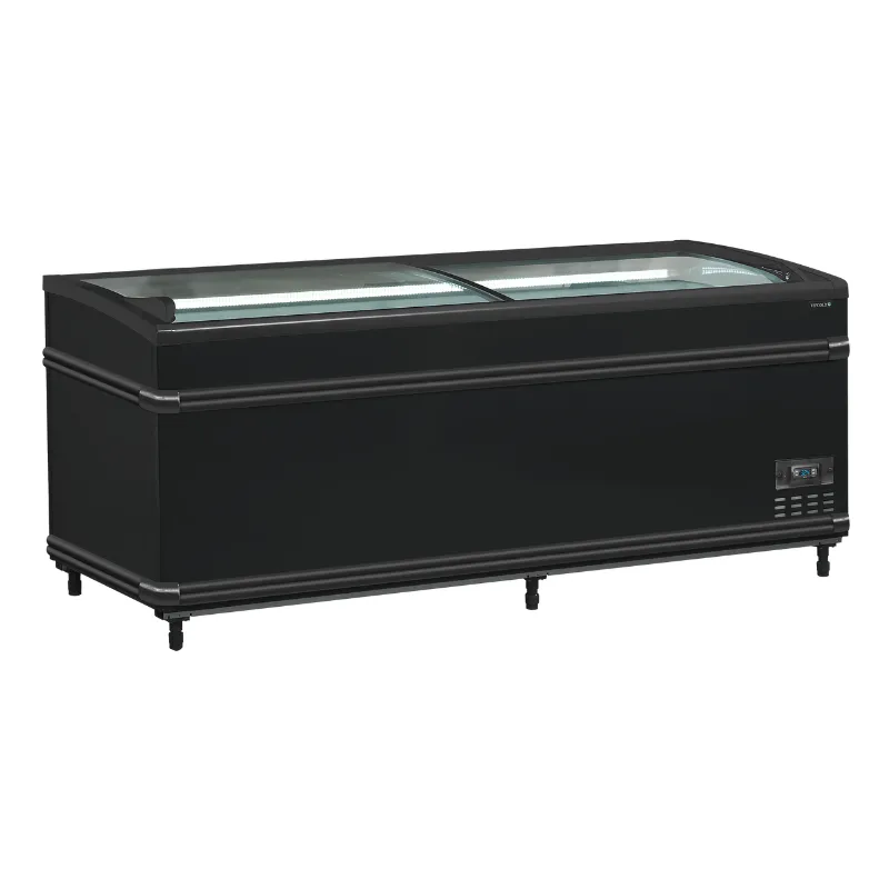 Réfrigérateur Congélateur Couvercle Vitré Incurvé - Noir - 500 L