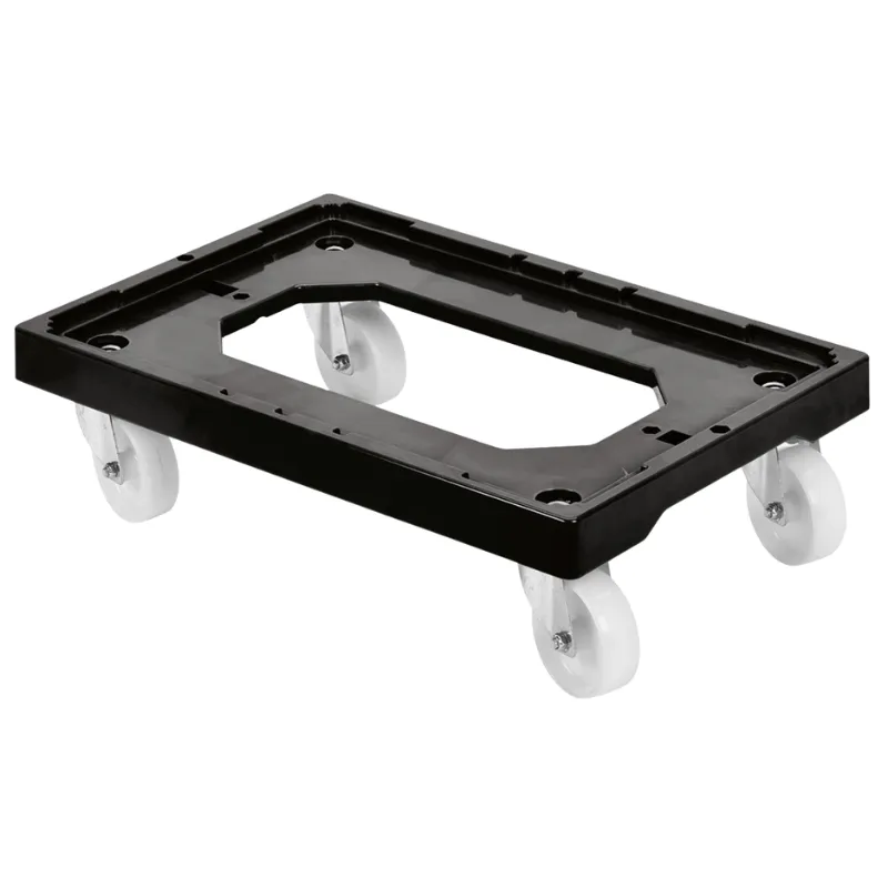 Socle Rouleur 4 Roues Pivotantes - Chape Acier - Noir