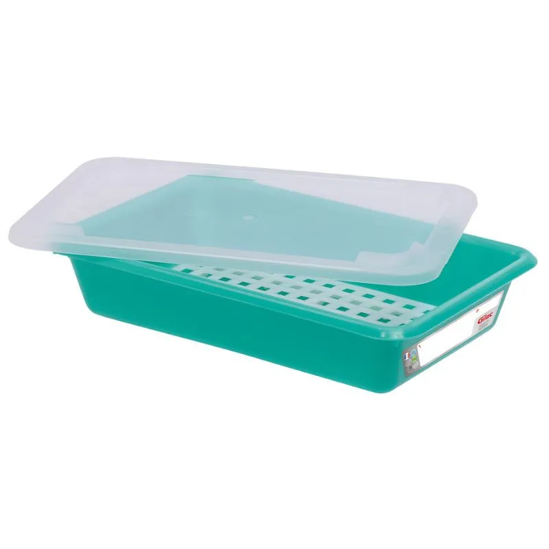 Bac Plat HACCP avec Couvercle et Grille - 3 L - Vert
