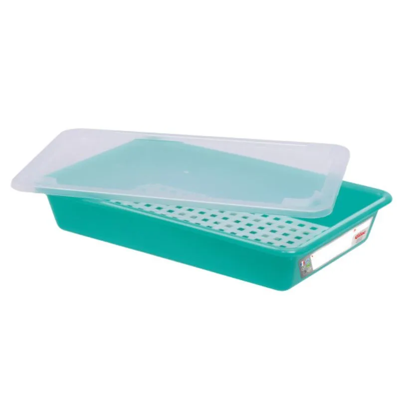 Bac Plat HACCP avec Couvercle et Grille - 5 L - Vert