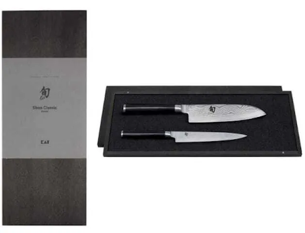 Set de 2 couteaux Damas Shun - Universel et Santoku