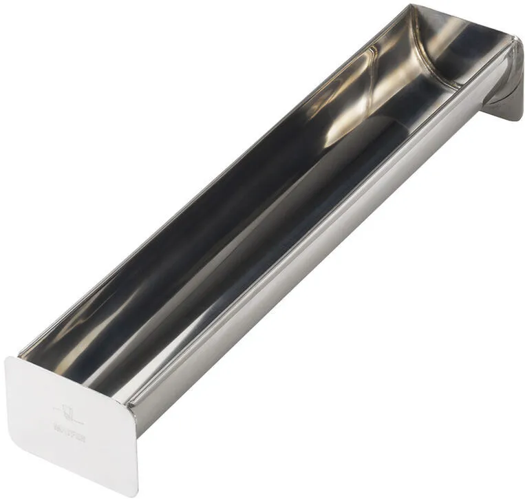 Gouttière à Bûche Demi-Ronde Inox - 350 x 60 mm