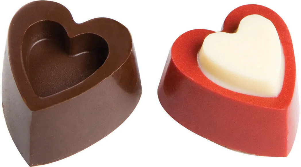 Plaque Coeur Relief en Chocolat - 26 Empreintes