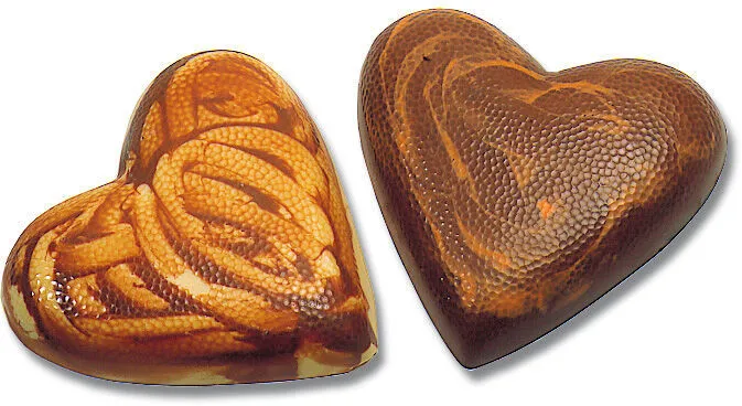 Plaque Demi-Coeur en Chocolat - 2 Empreintes - 100 x 100 mm