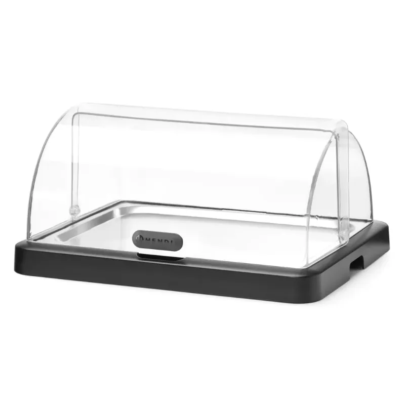 Vitrine Buffet à Couvercle Coulissant UNIQ - Noir