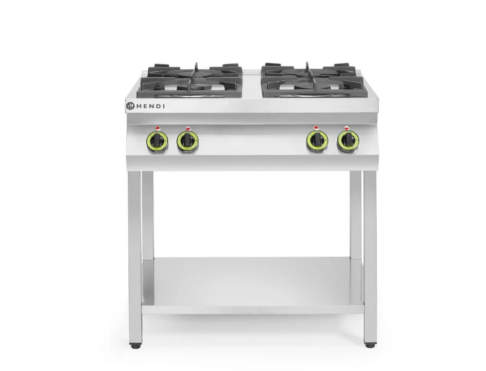 Cuisinière à Gaz - Ouverte avec Étagère - 4 Brûleurs