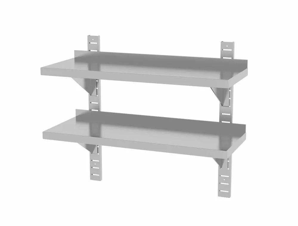 Étagère Murale Réglable 2 Niveaux avec 2 Supports - L 800 x 300 mm