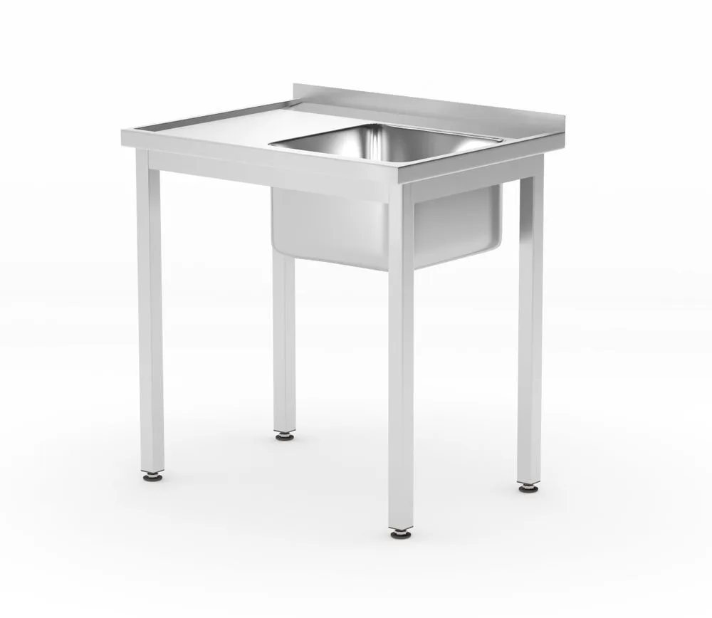 Plonge 1 Bac à Droite Profi Line avec Étagère - P 600 x L 800 mm