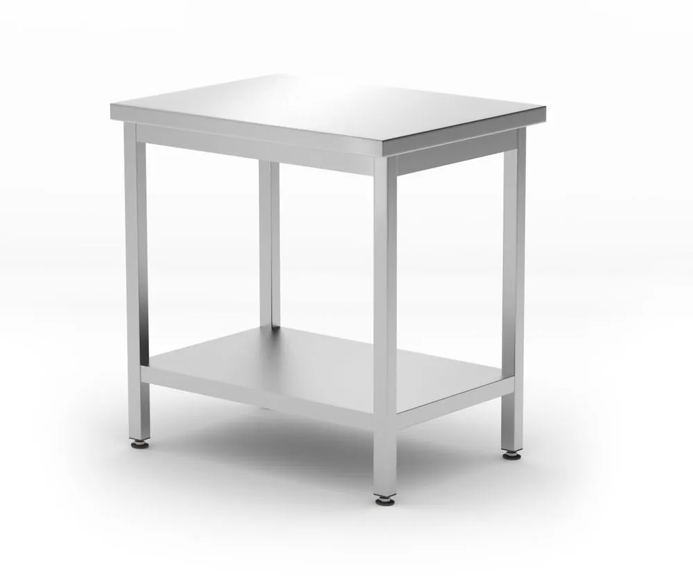 Table de Travail Centrale Kitchen Line avec Étagère - P 600 x L 800 mm