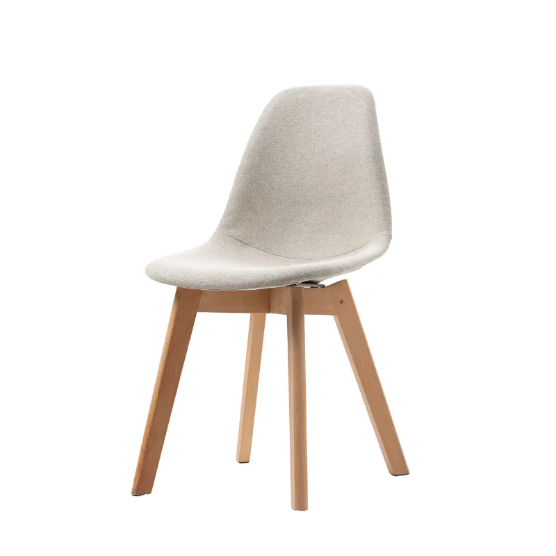 Chaise Tissu avec Piètement Bois Empilable Keeve - Beige