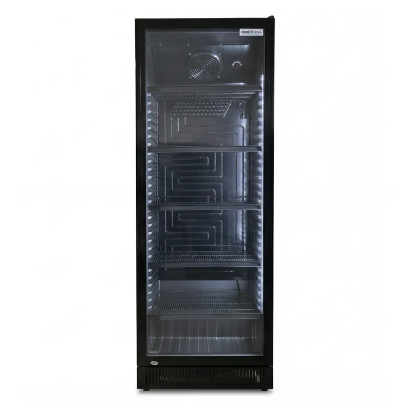 Vitrine à Boissons Réfrigérée Noire à Porte Vitrée - 352 L