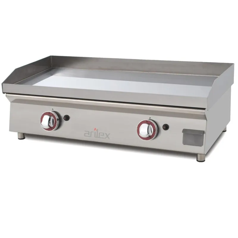 Plancha à Gaz Lisse Acier 15 mm avec Revêtement Chrome - 80 cm