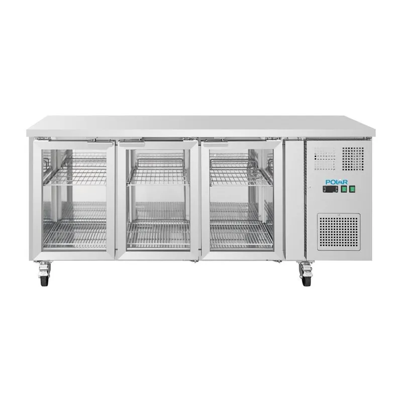Table Réfrigérée Positive à 3 Portes Vitrées - 465 L