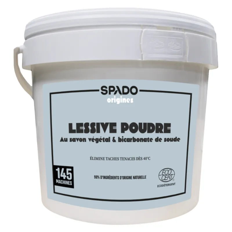 Lessive en Poudre Ecocert Savon Végétal et de Bicarbonate de Soude - 8.7 L