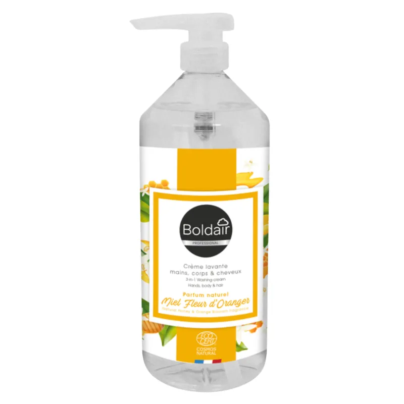 Crème Nettoyant Ecocert pour les mains, corps et cheveux - 1 L