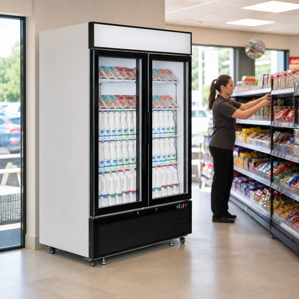 Vitrine Réfrigérée 1108 L 2 Portes Vitrées +1/+8°C, 1000 Bouteilles, LED