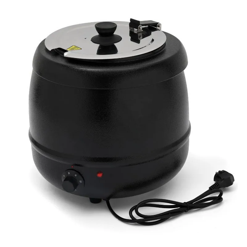 Soupière Électrique Pro 9 L 400 W, Thermostat 30-80 °C, Couvercle Inox, Maintien au Chaud Buffet