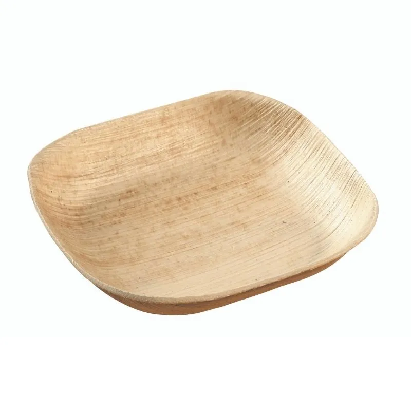 Assiette Carrée en Palmier - 100 x 100 mm - Lot de 25