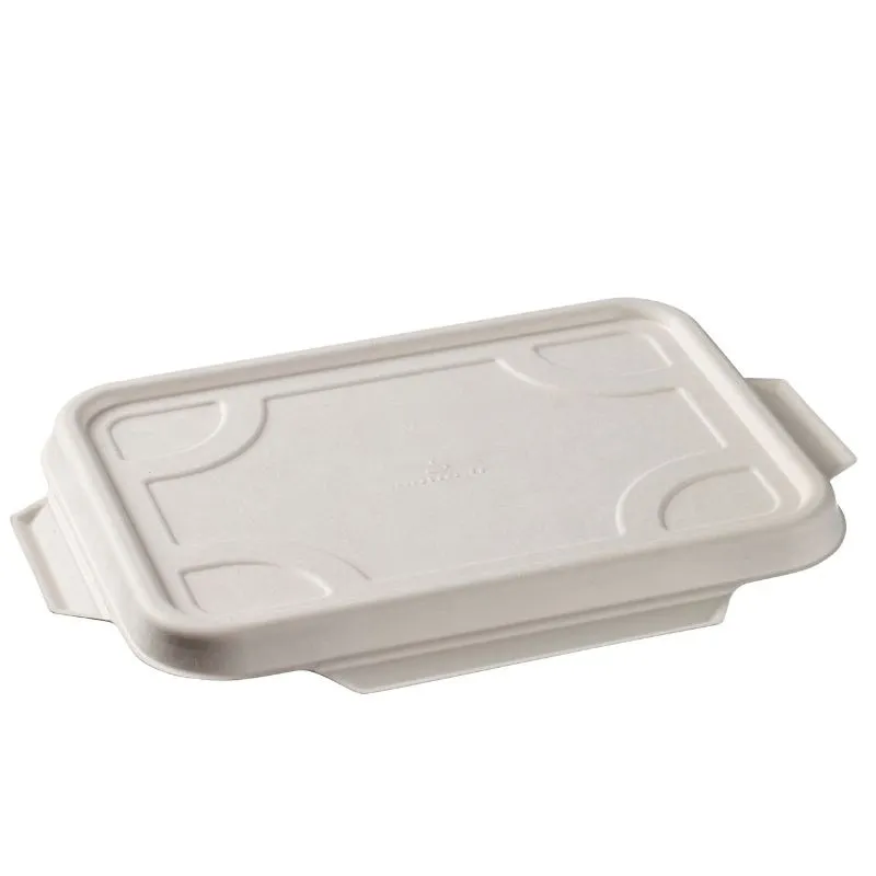 Couvercle pour Barquette 2 Compartiments en Pulpe - 183 x 131 mm - Lot de 50