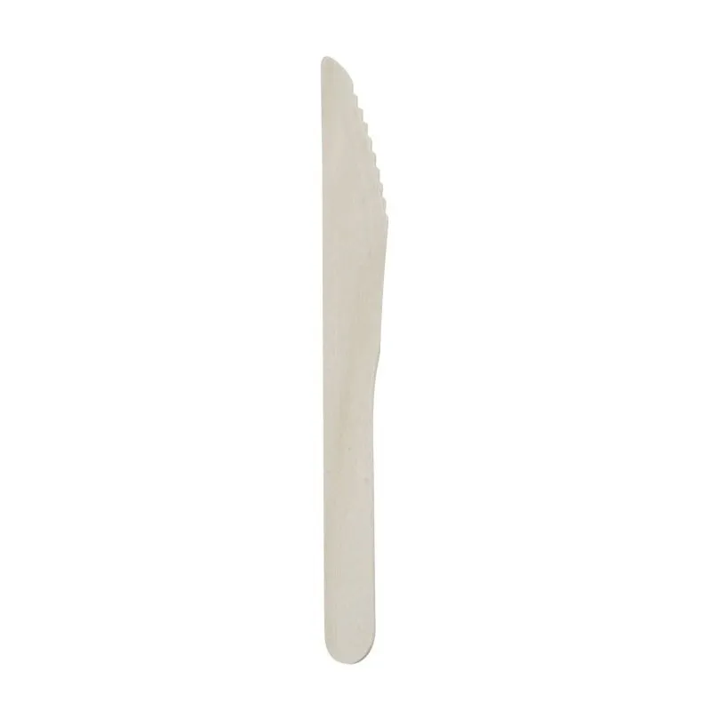 Couteau en Bois de Bouleau - 160 mm - Lot de 100