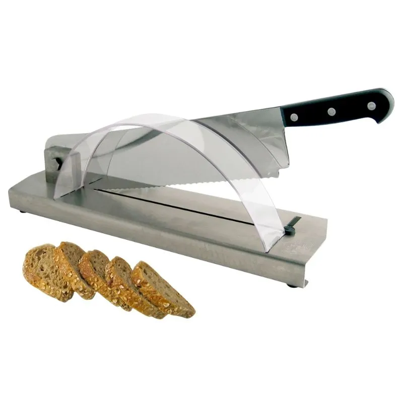 Coupe-Pain avec Socle en Inox - Lame Droite 35 cm