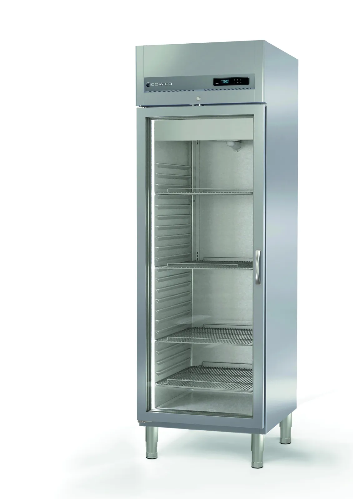 Armoire Réfrigérée Positive - 645 L - 1 Porte Vitrée - GN 2/1 - Côtés Emboutis