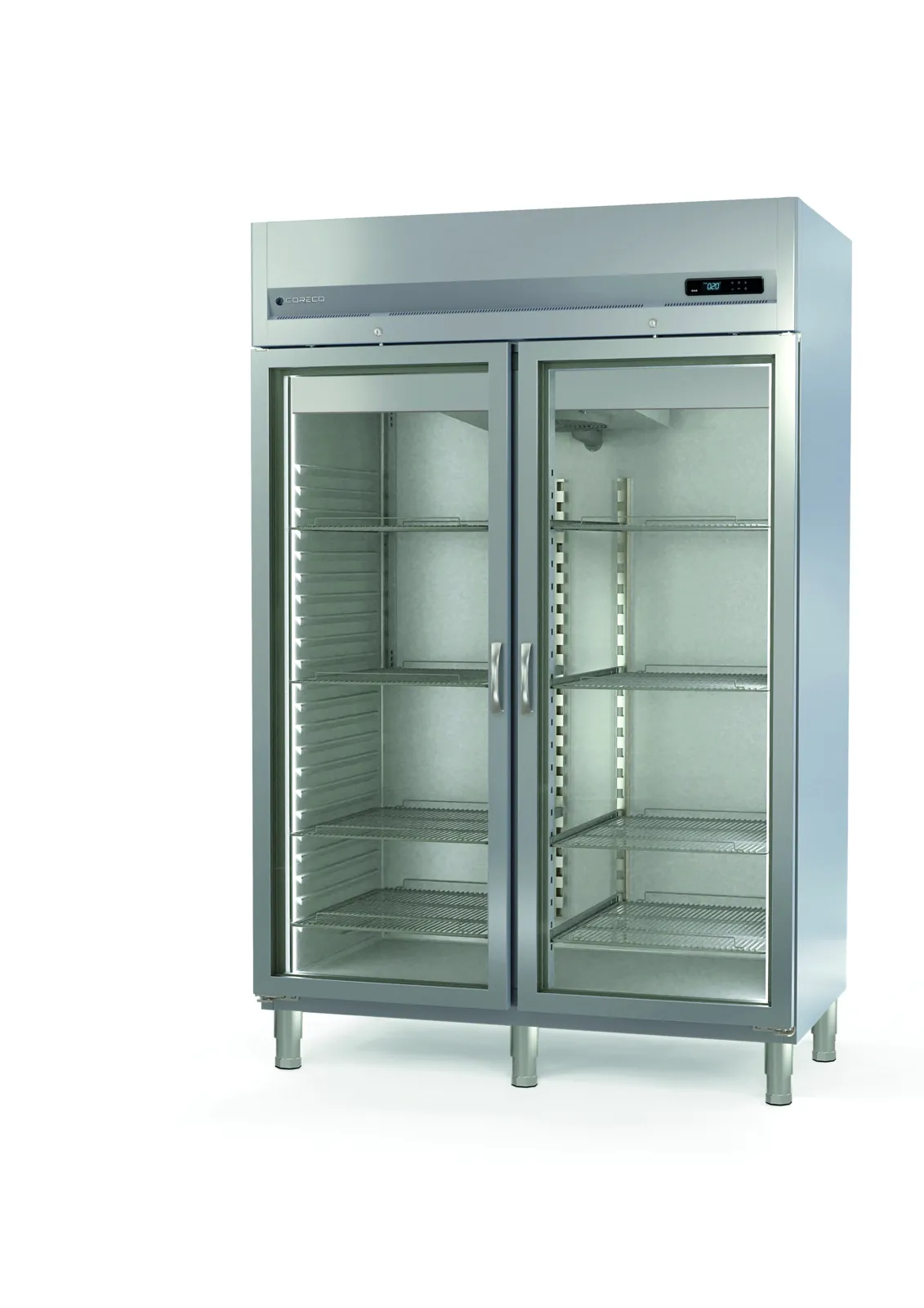 Armoire Réfrigérée Positive - 1404 L - 2 Portes Vitrées - GN 2/1 - Côtés Emboutis