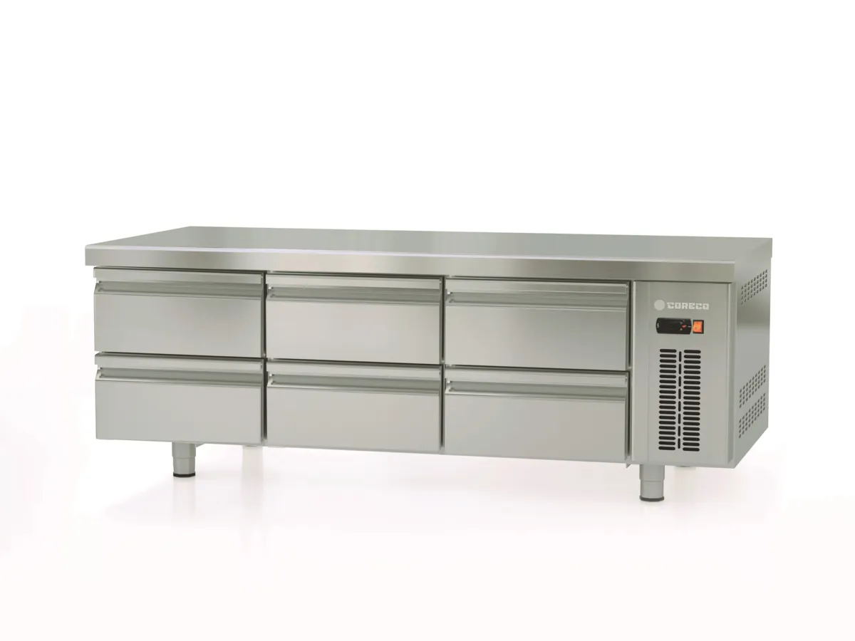 Table Réfrigérée Positive de Soubassement - 264 L - 6 Tiroirs - GN 1/1