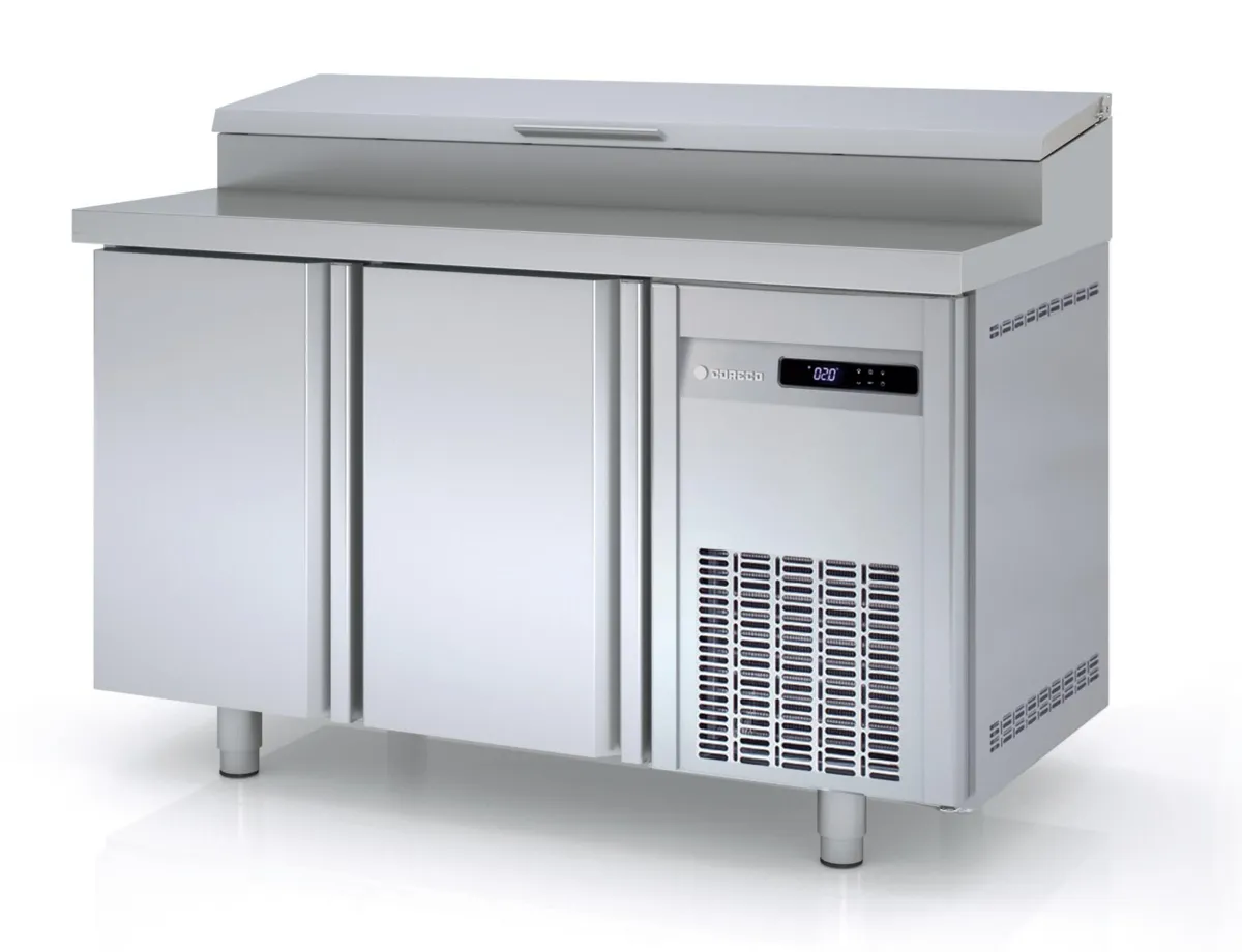 Meuble de Préparation à Pizza - 2 portes - 362 L - 8 Bacs GN 1/3