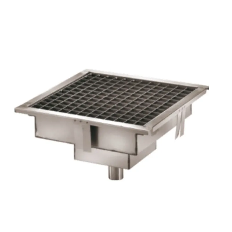 Caniveau de Sol en Inox 40 x 40 cm - Sortie Verticale