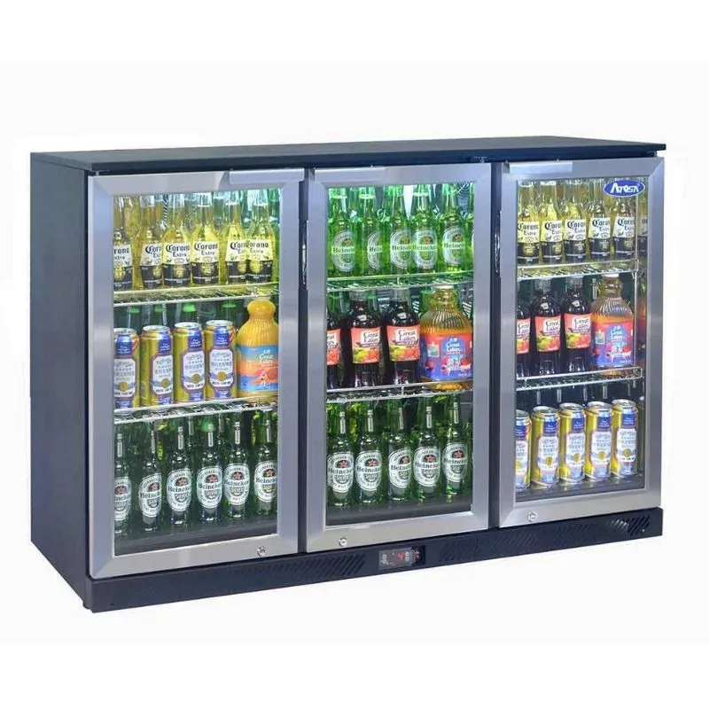 Arrière-Bar Réfrigéré - 3 Portes Vitrées Battantes - 320 L
