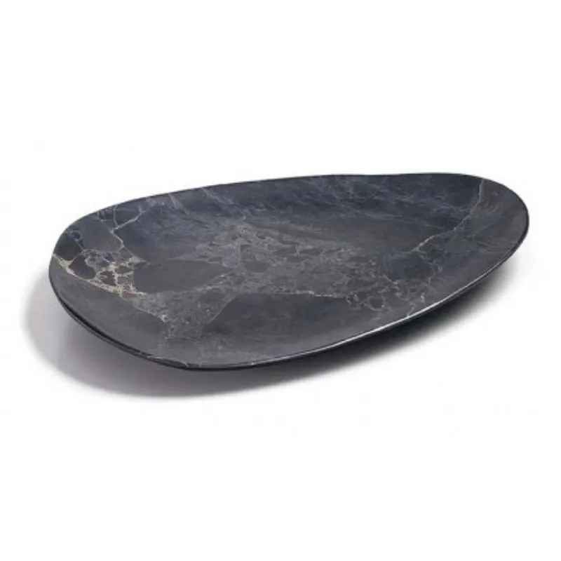 Plateau Ovale "Stone" En Mélamine - 407 X 305 Mm