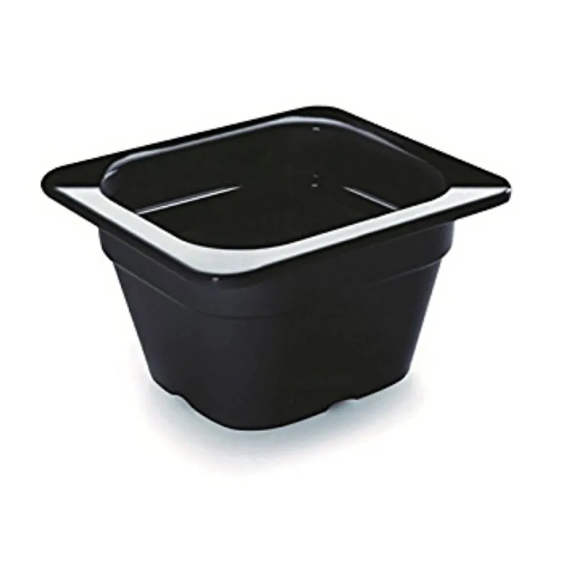 Bac Gastro GN 1/6 Noir Mélamine - Profondeur 100 mm - 1,6 L