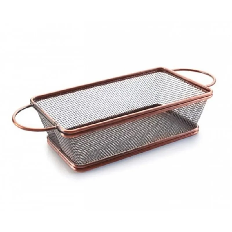 Panier Rectangulaire En Inox Bronze - 21 X 11 Cm