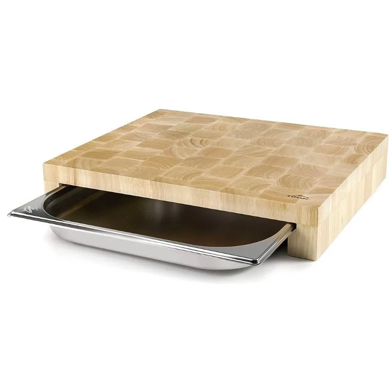 Planche à Découper en Bois - 350 x 290 mm - Tiroirs GN 2/3 - Epaisseur 70 mm
