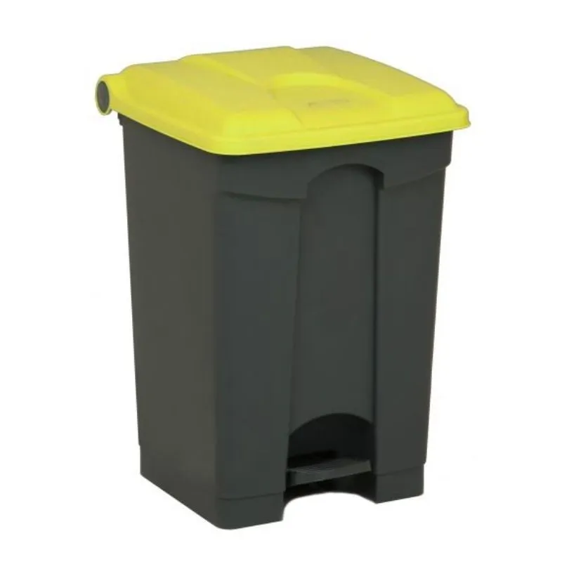 Poubelle à Pédale Grise et Jaune - 45 L
