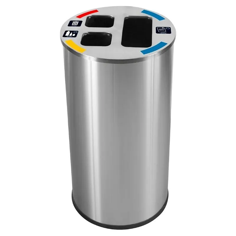 Collecteur de Tri en Inox Satiné - 60 L