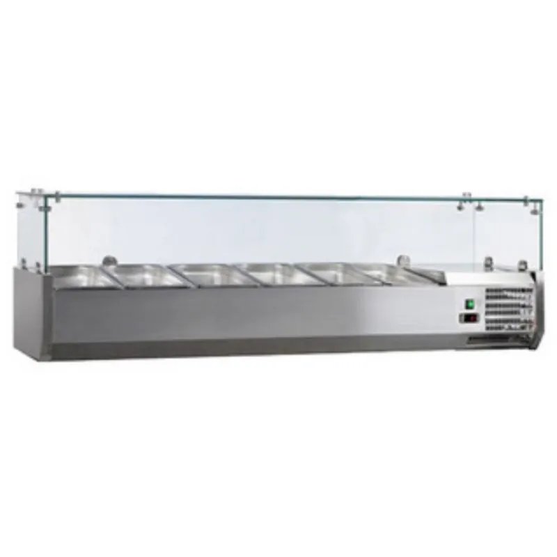Saladette Réfrigérée à Ingrédients en Inox - 5 GN 1/3 et 1 GN 1/2