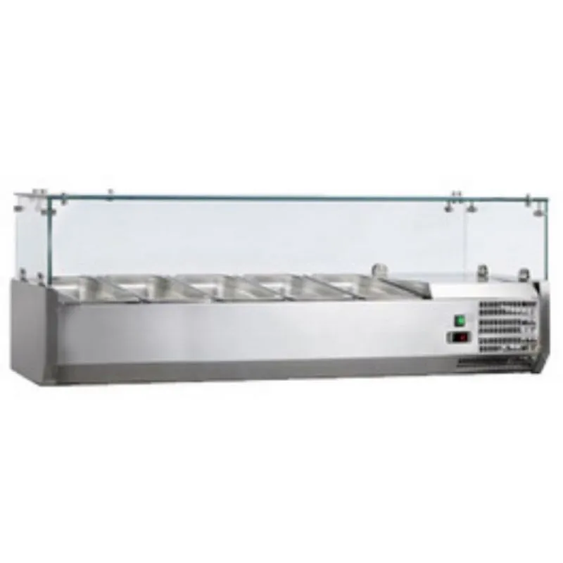 Saladette Réfrigérée à Ingrédients en Inox - 4 GN 1/3 et 1 GN 1/2