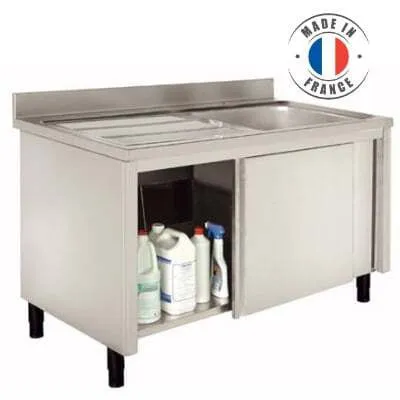 Meuble Plonge à 1 Bac et Egouttoir à Gauche - Série 600 - L 1400 mm