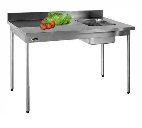 Table du Chef avec Cuve à Gauche et Etagère - L 1400 mm