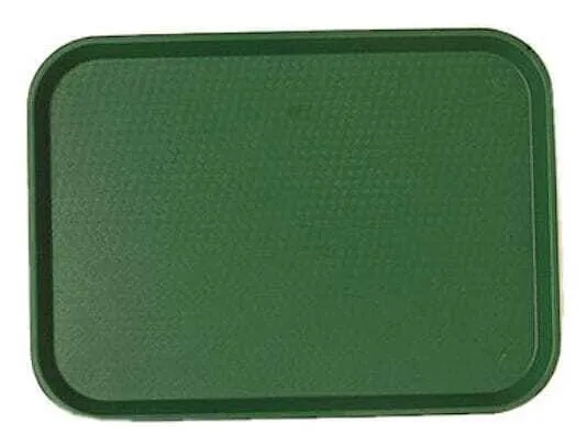 Plateau Polypropylène Fast-food à Rebord Élevé - Lot de 24 - Vert