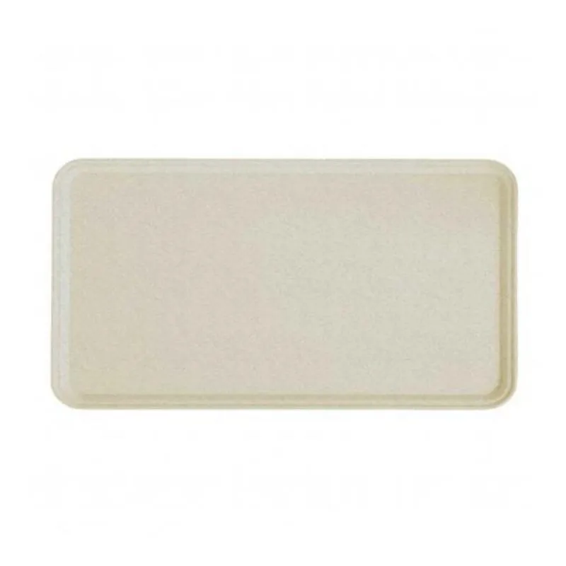 Plateau Polyester 32,5 x 53 cm à Rebord Plat - Fumé Moucheté - Lot de 12